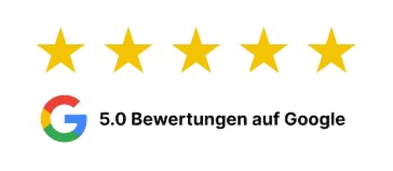 5,0 Bewertungen auf Google